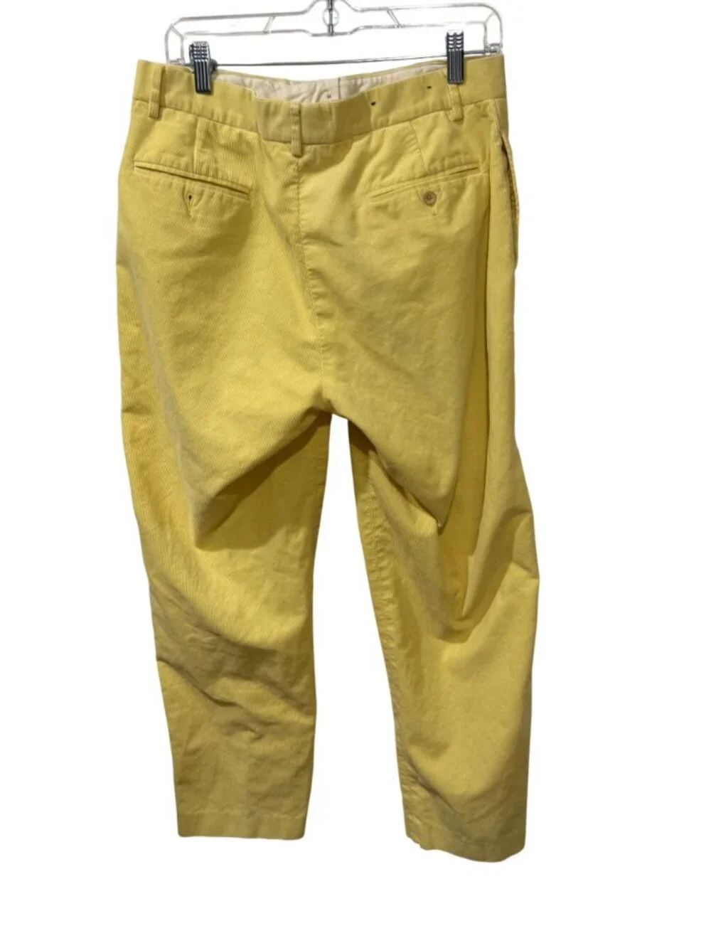Polo Ralph Lauren Yellow Cotton Mens Pants Size 33x30 Flat Front Classic Fit Mad